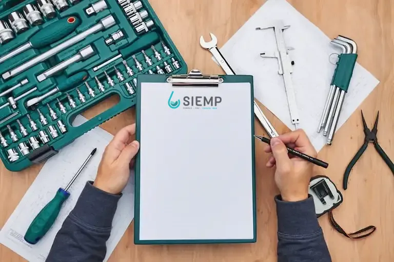 Outils et plan de travail avec contrat à écrire.